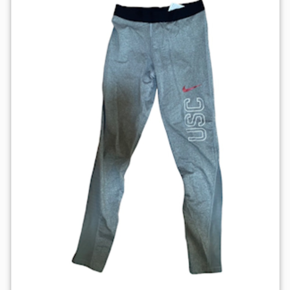 USC DRI-FIT GRAY LEGGINGS TROJANS SOUTHERN CALIFORNIA WORKOUT ATHLETICS